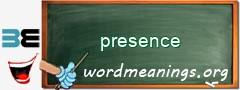 WordMeaning blackboard for presence